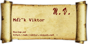 Mák Viktor névjegykártya
