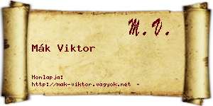 Mák Viktor névjegykártya